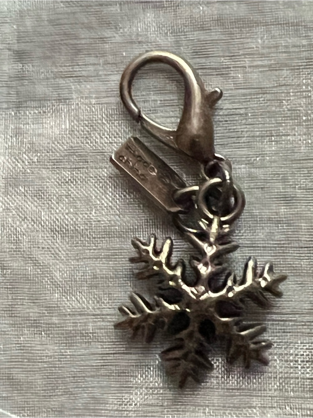 Coach Gun-Metal Style Snowflake Charm - Picture 3 of 3